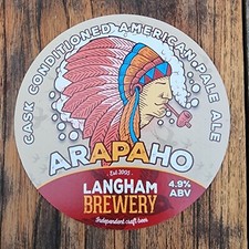 Beer Pump Clip Badge - Langham Brewery ARAPAHO Cask Conditioned American Pale