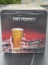 Carling Lager Beer Mats Drip Mats Coasters Pint Perfect Bar Man Cave Pub NEW