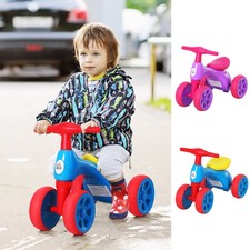 Baby Balance Bike Toddler Safe Training 4 Smooth Rubber Wheels w/Storage Bin