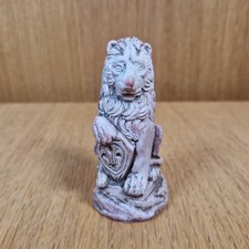 Lion with Shield Chess Piece Ornament Grey 8 X 4cm 103g Figurine Carlsen