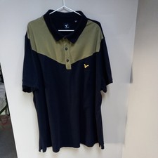 Size 4XL Voi Jeans Co Black & Green Polo Shirt Short Sleeve 100% Cotton 