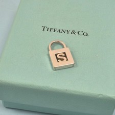 Tiffany & Co.  Letter " S " Padlock Silver Pendant Charm For Bracelet Necklace