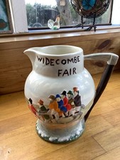 Vintage Widecombe Pottery, Devon Jug Widecombe Fair Raised Detail Large 7”
