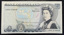 Old five pound note - five,