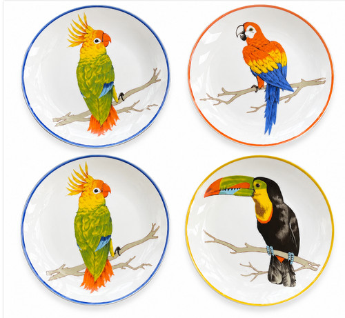 Tropical bird salad - plates, set