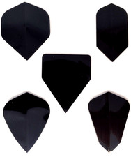 Dart Flights Plain Black - 100 micron thickness 10 Sets choice of Flight Shapes