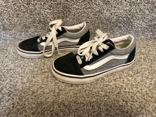 Vgc size black grey vans - grey,