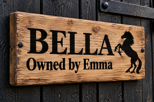 Horse name plate stable - plate, door