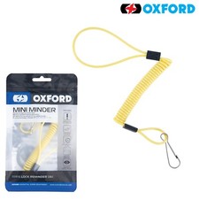 Oxford Motorcycle Reminder Disc Lock Cable Yellow Motorbike Security Minder New