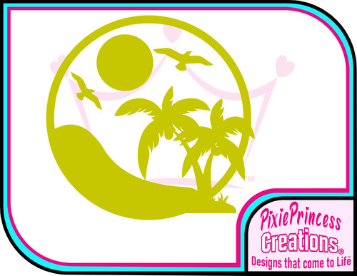 Beach tropical vinyl sticker - a,