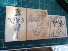 Cardmaking Wooden Stamping Blocks Craft Destash, stylish ladies.