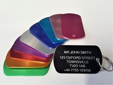 Engraved aluminium luggage tag - aluminium,