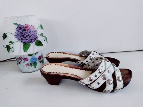 Vintage white leather studded - vintage,