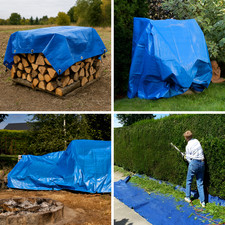 ALL Sizes Heavy Duty Tarpaulin Waterproof Cover Tarp Ground Camping Sheet BLUE