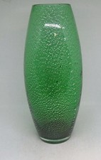 Strathearn Glass Tall Green Glass Vase 34.5cm/13.5"