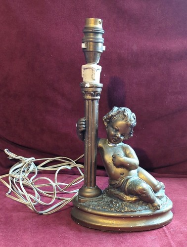 Vintage cherub table lamp base - vintage,