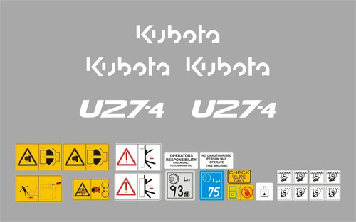 Kubota u27 mini digger - digger, decal
