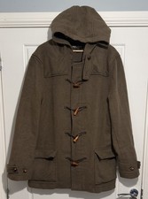 Farah Vintage Khaki Duffle Coat. Mens Large. 79% Wool. Wooden Toggles