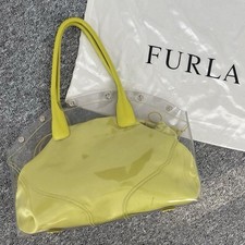 FURLA Shoulder Bag Handbag Medium Lime Green Clear Jelly Candy + Dustbag