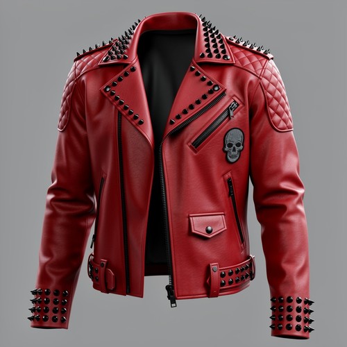 Men red genuine - men's, leather