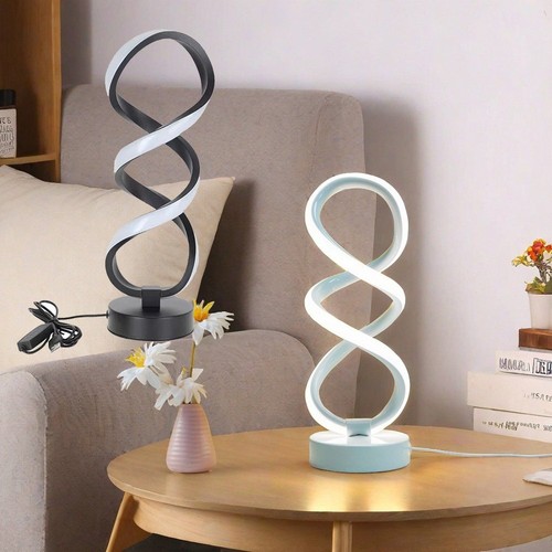 Led modern table - lamp, spiral