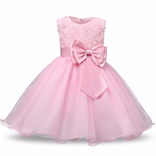 Girls party dress rose bow - rose,