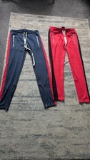 2 Pairs Of Hera London Mens Red / Blue Stripe Tracksuit Bottoms Size Medium