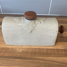 Vintage Stoneware Denby style hot Water Bottle. Cream & Brown bed warmer 1920’s