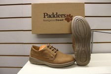 Mens Padders Laced Shoes Lunar Mocha Nubuck Dual Fitting  UK 6.5 Made In England