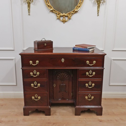 Antique irish kneehole desk - antique,