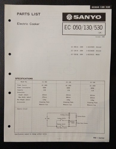 Sanyo ec050 ec130 ec530 - sanyo,