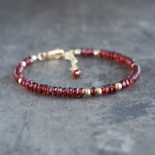 Natural red garnet faceted - garnet,