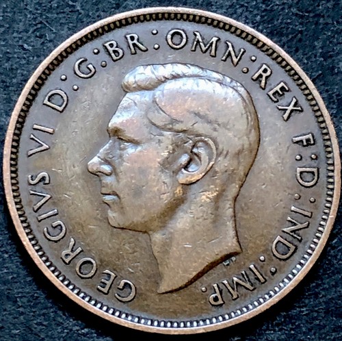 1937 penny coin british - penny,