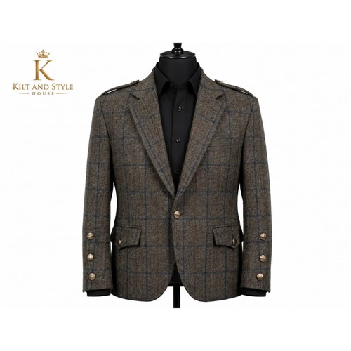 Dark brown tweed jacket with - brown,