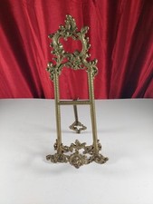 Vintage French Ornate Brass Easel Tabletop Rococo