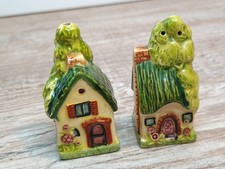 Vintage Salt & Pepper Pot Cruet Japanese Marutomo Ware Cottages