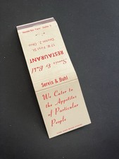 Vintage Ohio Matchbook “Servis & Buhl Restaurant” Dayton