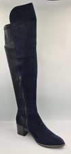Kennel & Schmenger Tyra Knee High Boots Navy Suede Black Leather Heel UK 5 EU 38