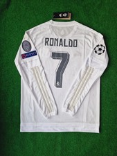 Ronaldo #7 Real Madrid Home Retro Champions League Final 2016 Long Sleeve Small