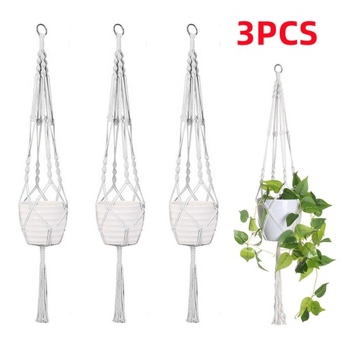 Macrame plant hanger - 3x, flower