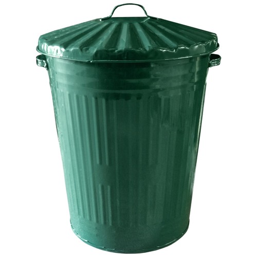 Green 90l large metal - green, bin