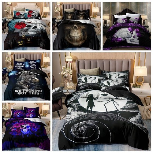 Skull duvet quilt cover set - skull,