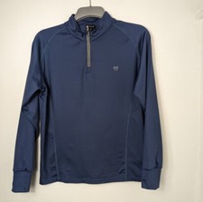 Palm Grove Blue Quarter Zip Long Sleeve Golf Top Small