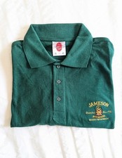 Jameson Irish Whiskey Polo Shirt Mens Large Green Short Sleeved Embroidered Logo