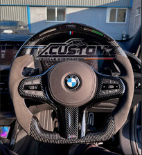 Custom BMW M3 M4 M5 G30 G80 G82 F40 F90 Carbon Fiber LED Steering Wheel Full Set