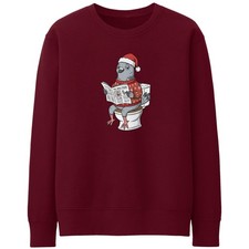 Funny Pigeon Christmas Sweatshirt For Adults Cartoon Toilet Jumper Men Women ...