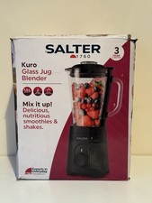 Salter Kuro Glass Jug Blender BPA Free 1.5L Detachable Jug, Safety Locking Lid 