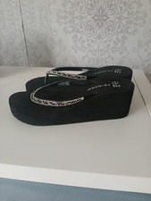 Black Glitter Sandals With