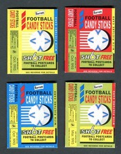 4X TREBOR BARRATT "FOOTBALL" EMPTY SWEET CIGARETTE PACKET CANDY STICKS HULL