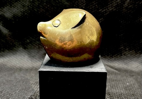 Vintage antique brass pig - vintage,